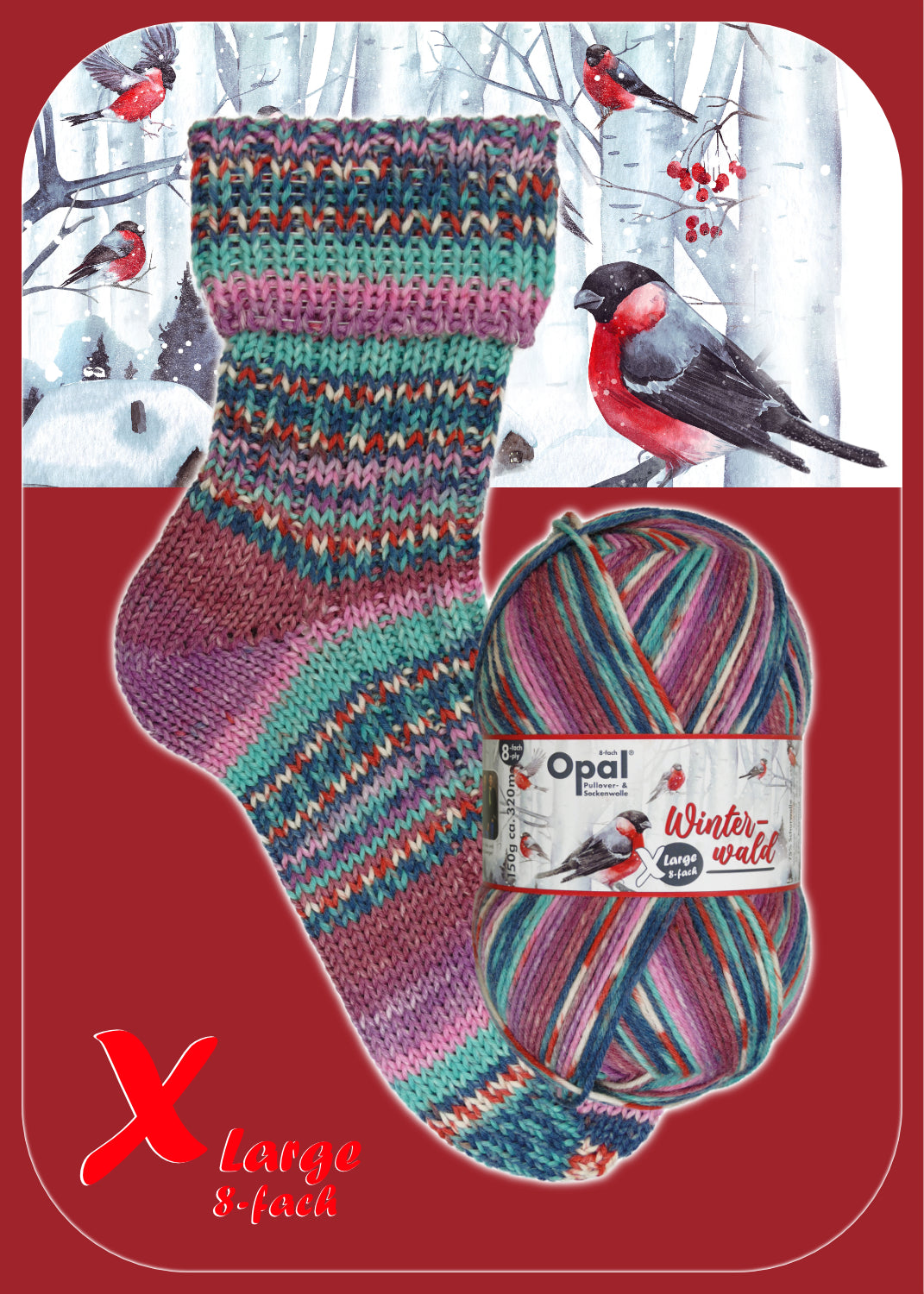 Opal X-Large 8-fach Winterwald Sockenwolle