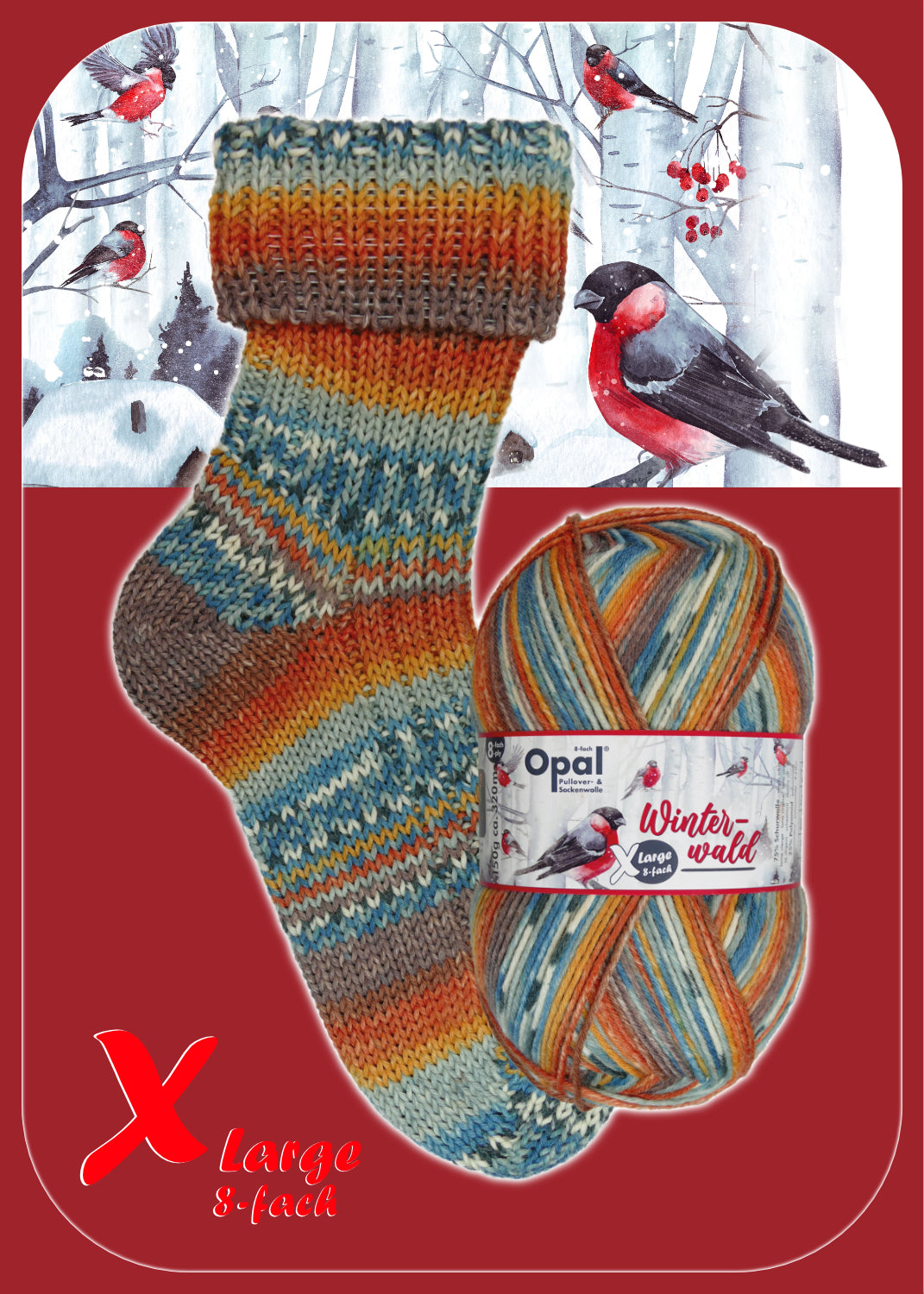 Opal X-Large 8-fach Winterwald Sockenwolle