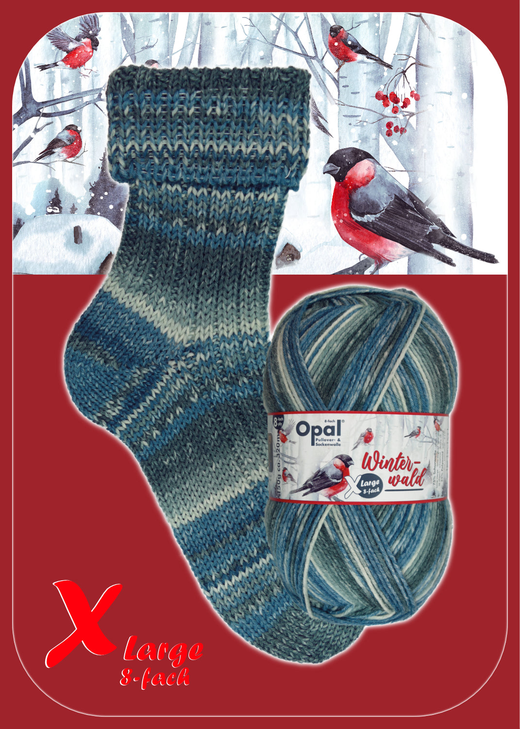 Opal X-Large 8-fach Winterwald Sockenwolle