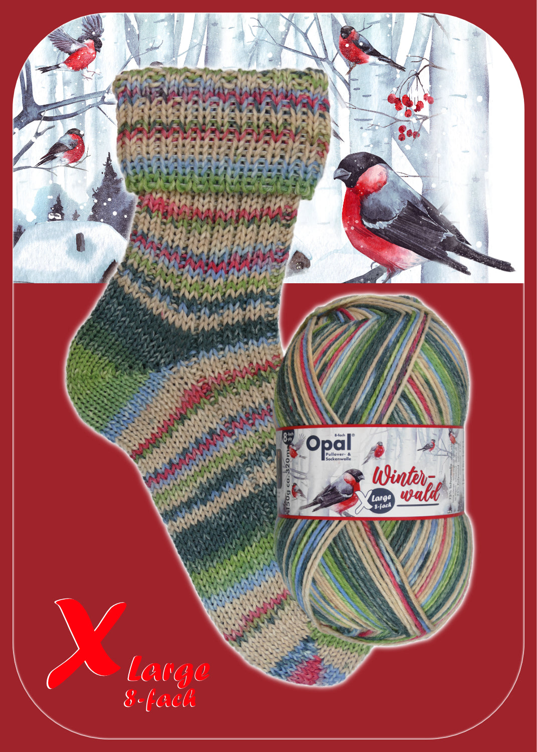 Opal X-Large 8-fach Winterwald Sockenwolle