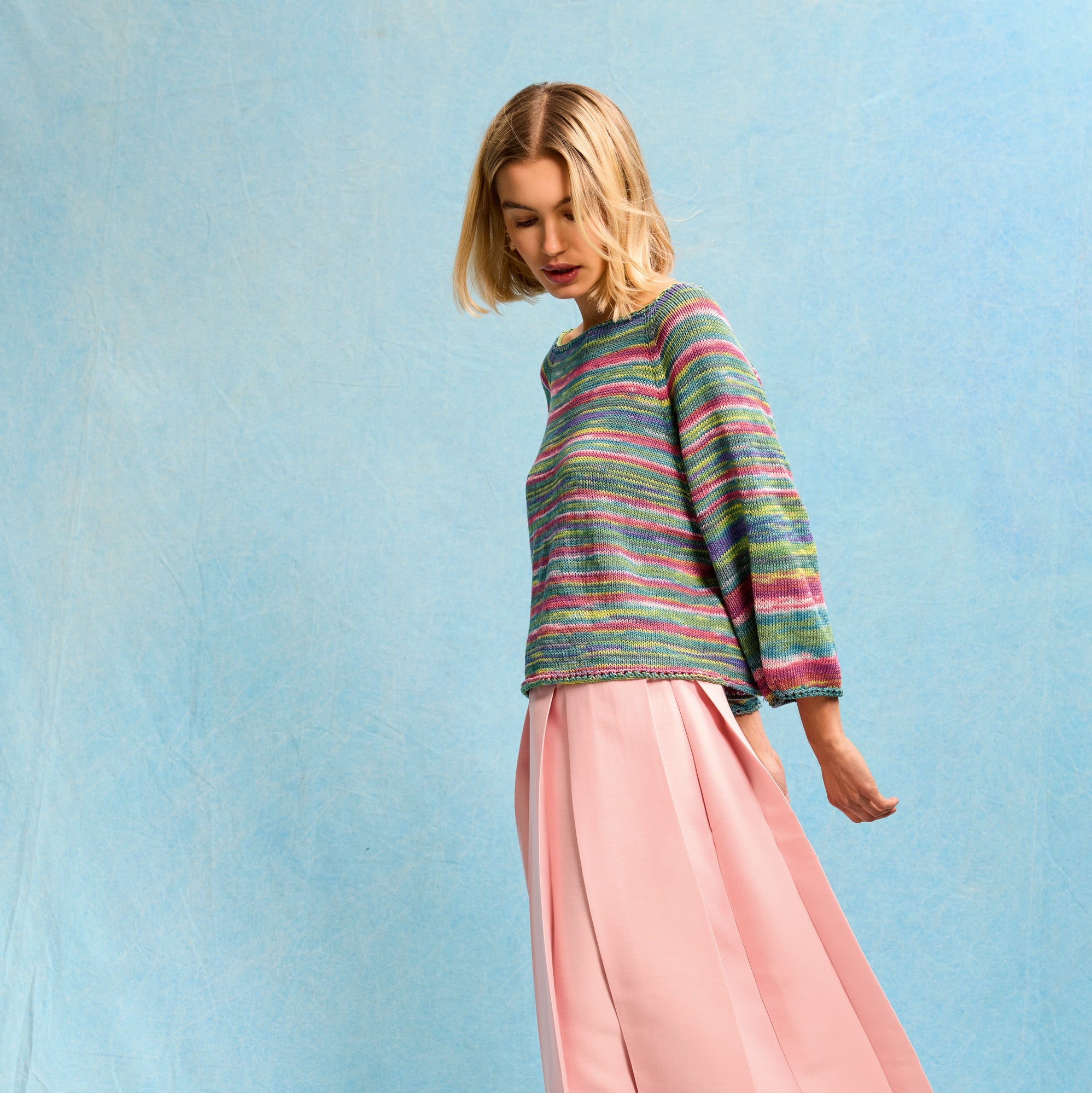 TOP-DOWN-RAGLANPULLOVER Gomitolo Alga