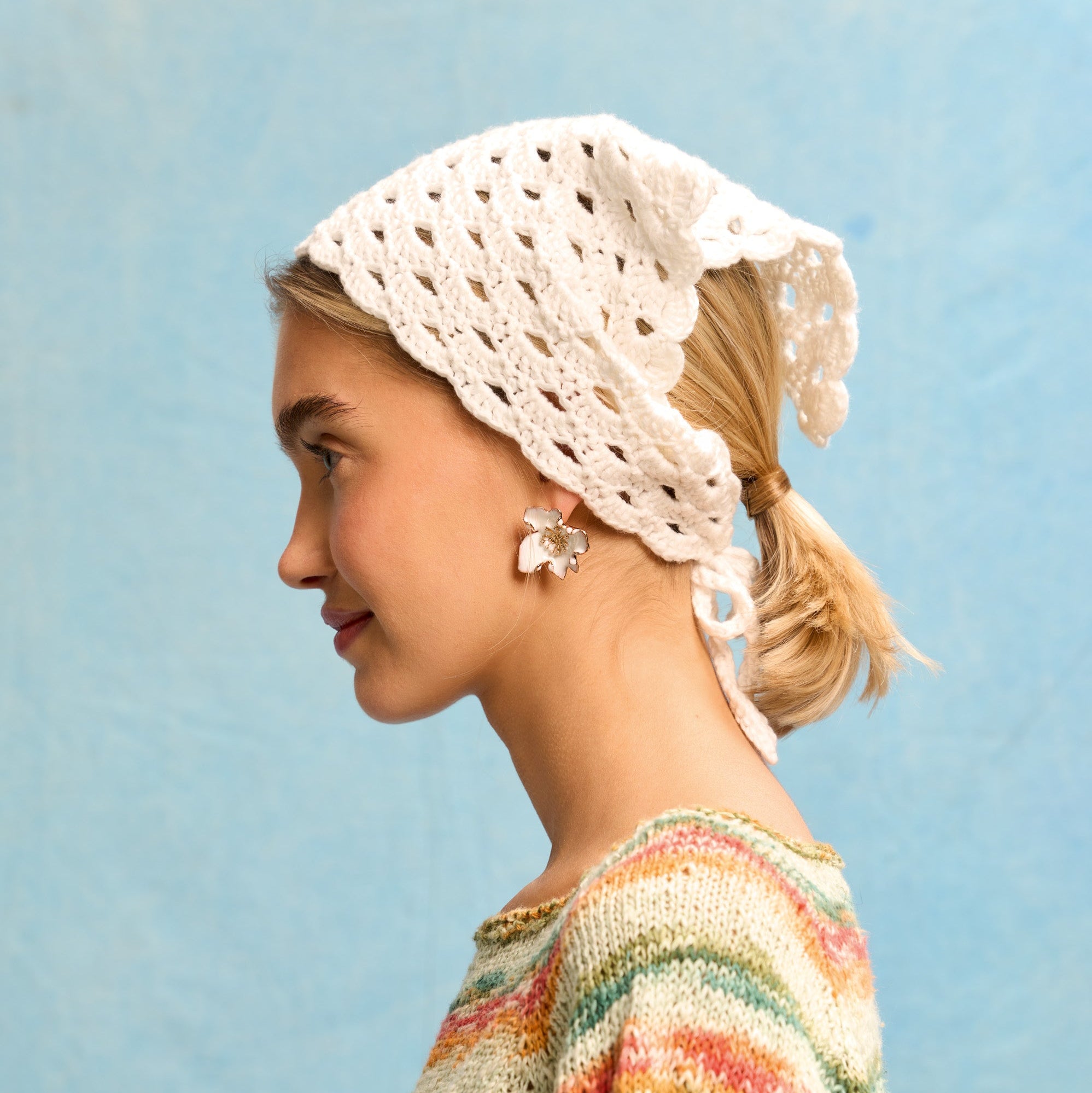 KOPFTUCH IM BOGENMUSTER Cotonella Uni