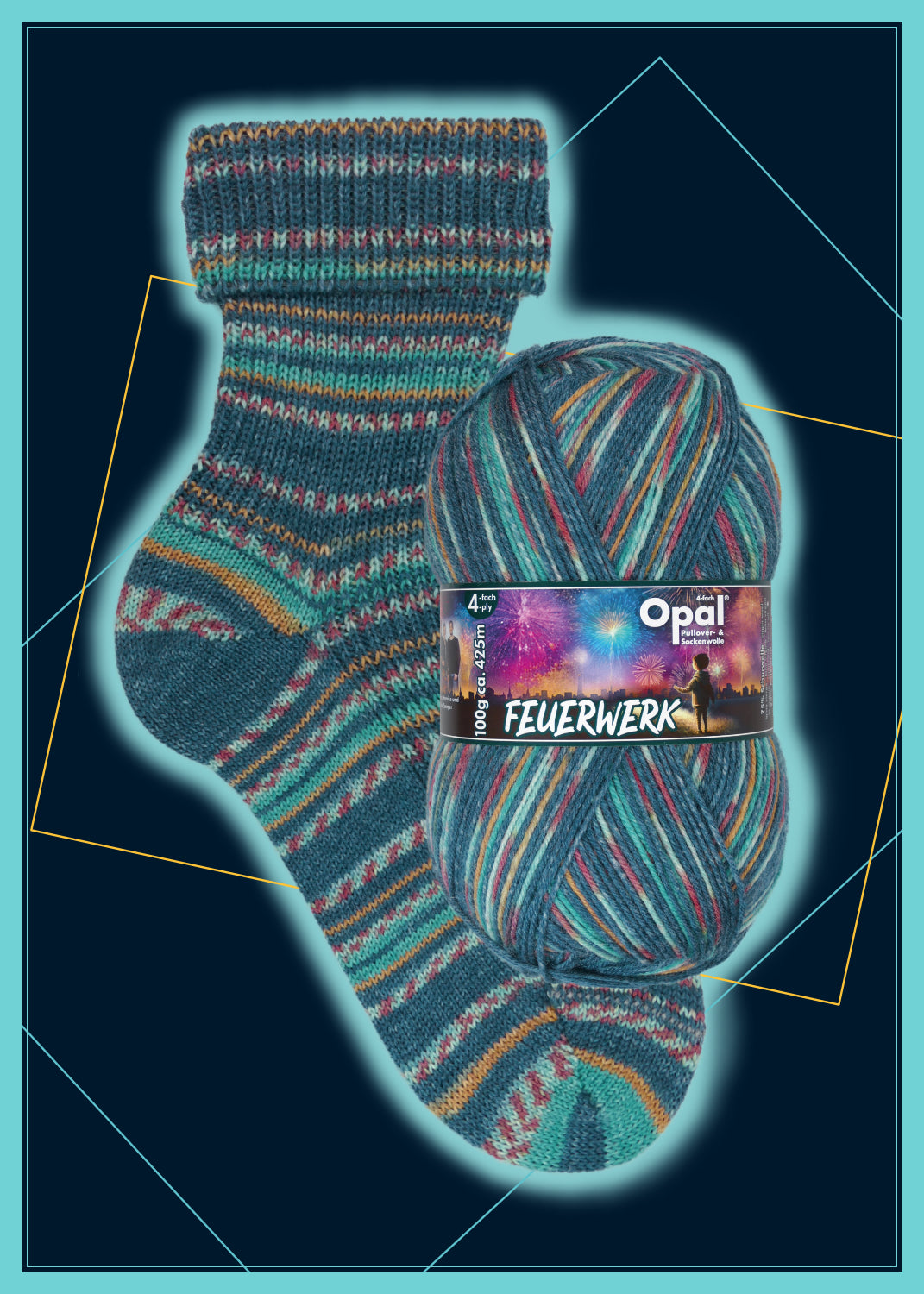 Opal Sockenwolle Feuerwerk Sortiment 800g