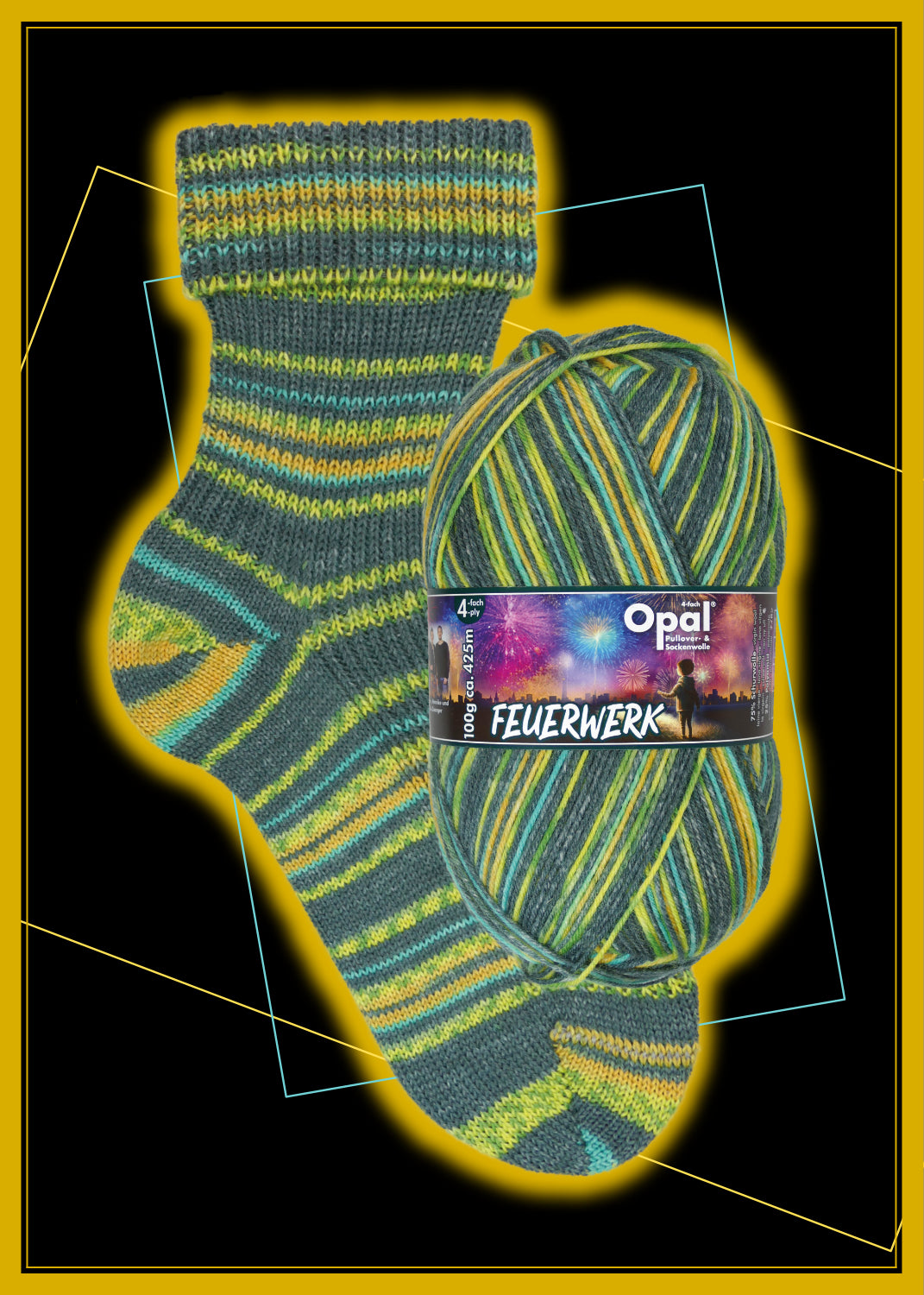 Opal Sockenwolle Feuerwerk Sortiment 800g