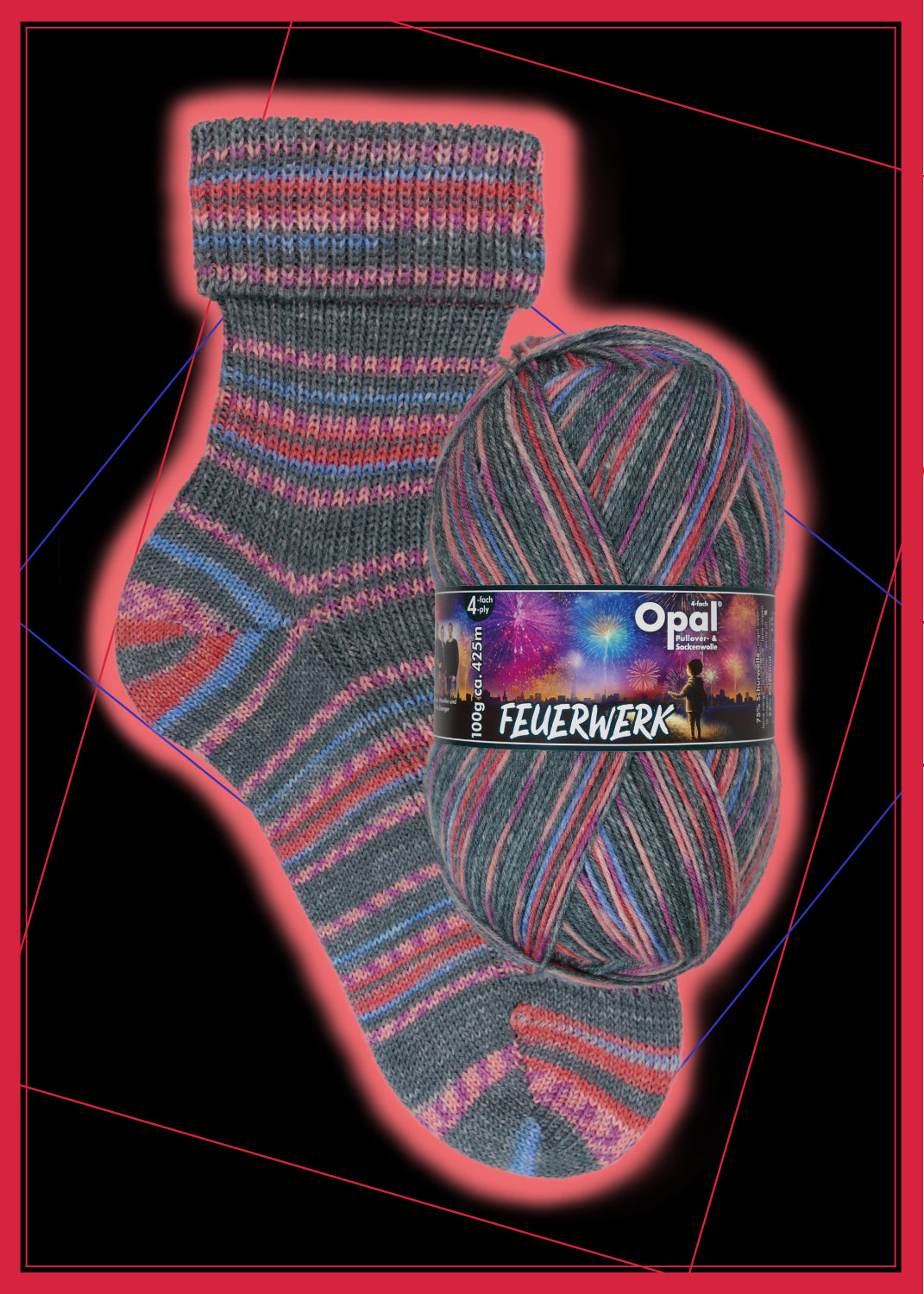 Opal Sockenwolle Feuerwerk Sortiment 800g