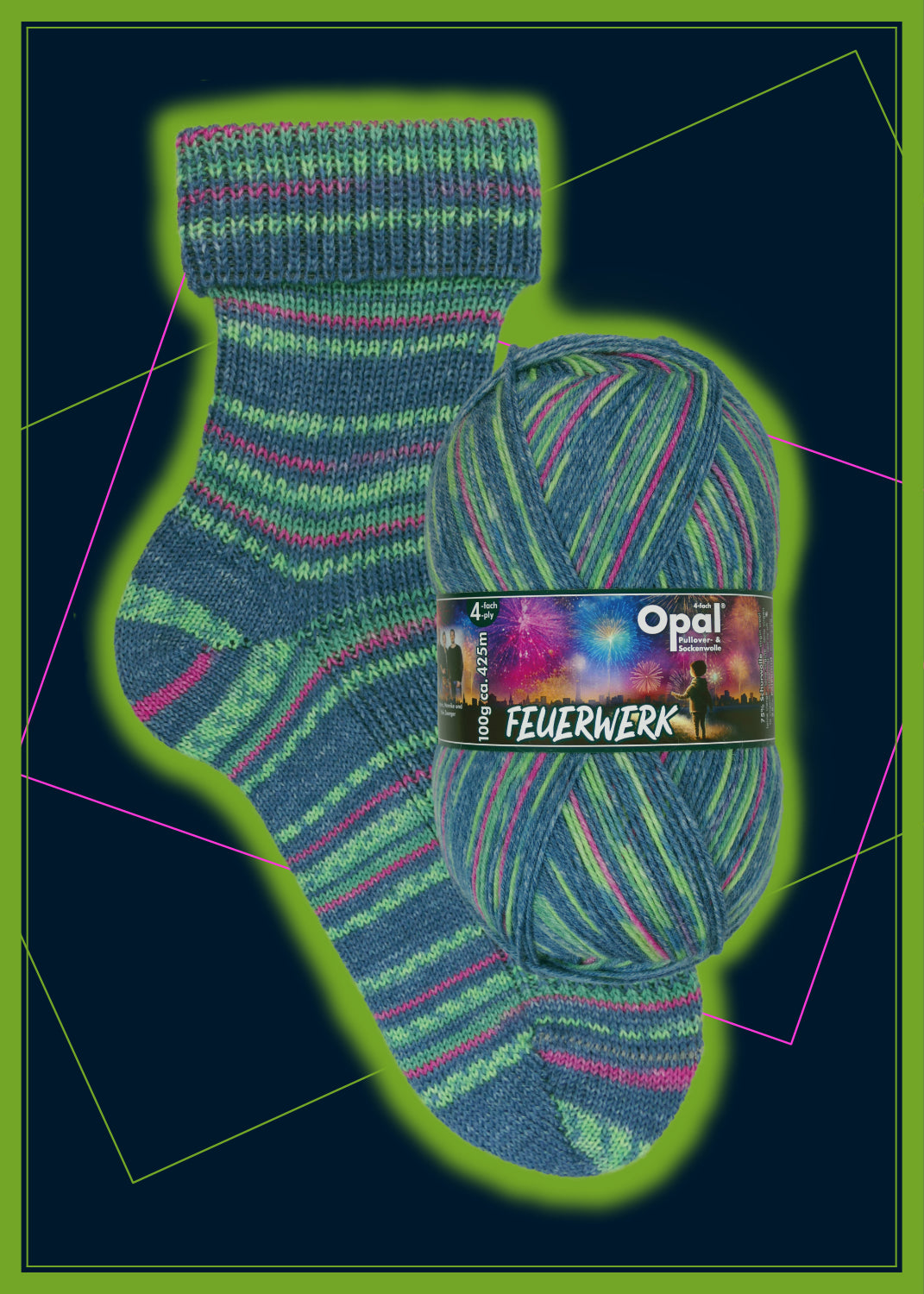 Opal Sockenwolle Feuerwerk Sortiment 800g