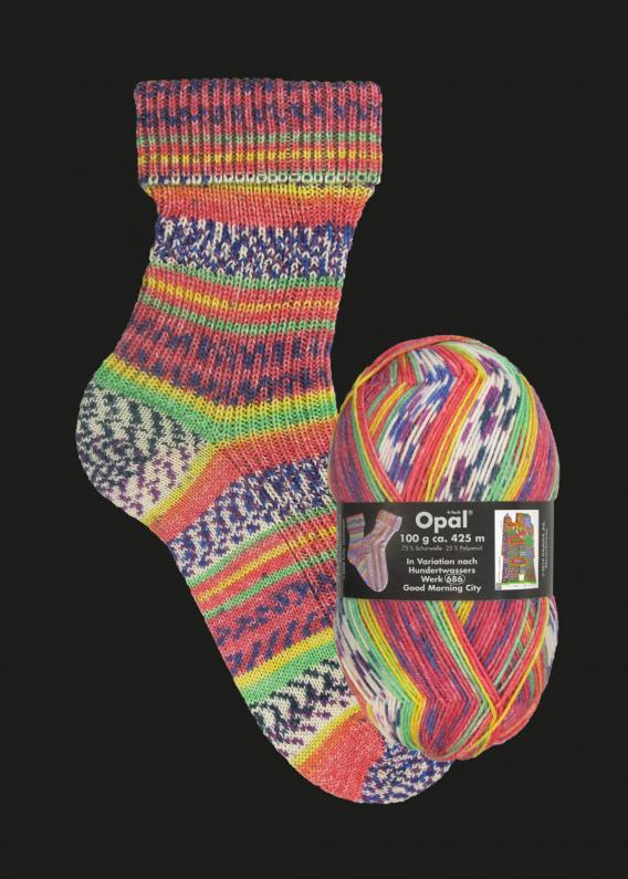 Opal Sockenwolle -  Variation nach Hundertwasser alle Sortimente