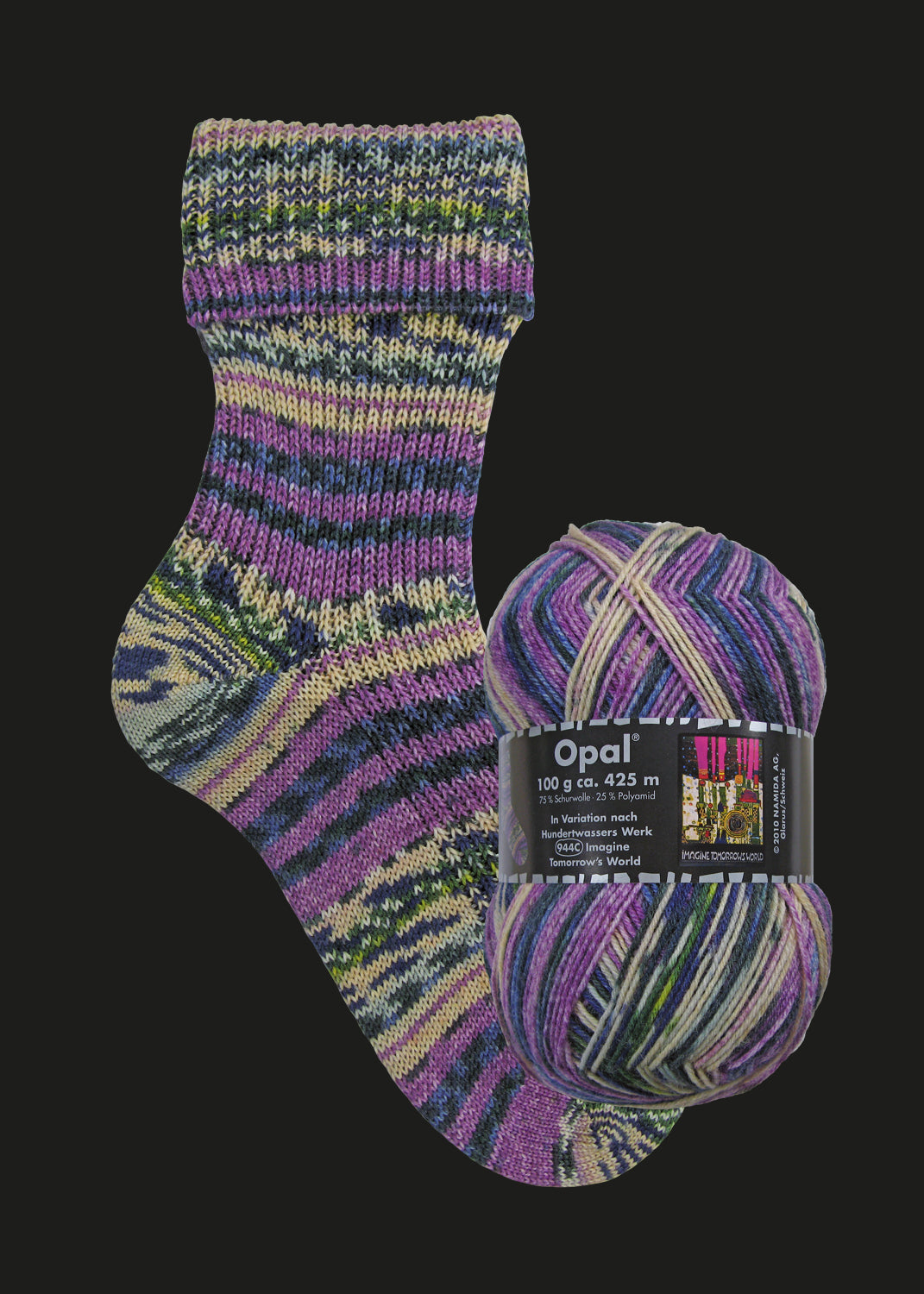 Opal Sockenwolle -  Variation nach Hundertwasser alle Sortimente