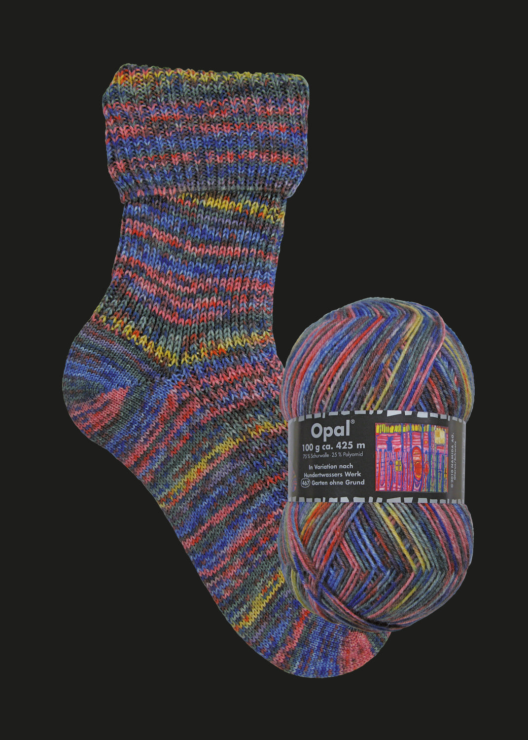 Opal Sockenwolle -  Variation nach Hundertwasser alle Sortimente