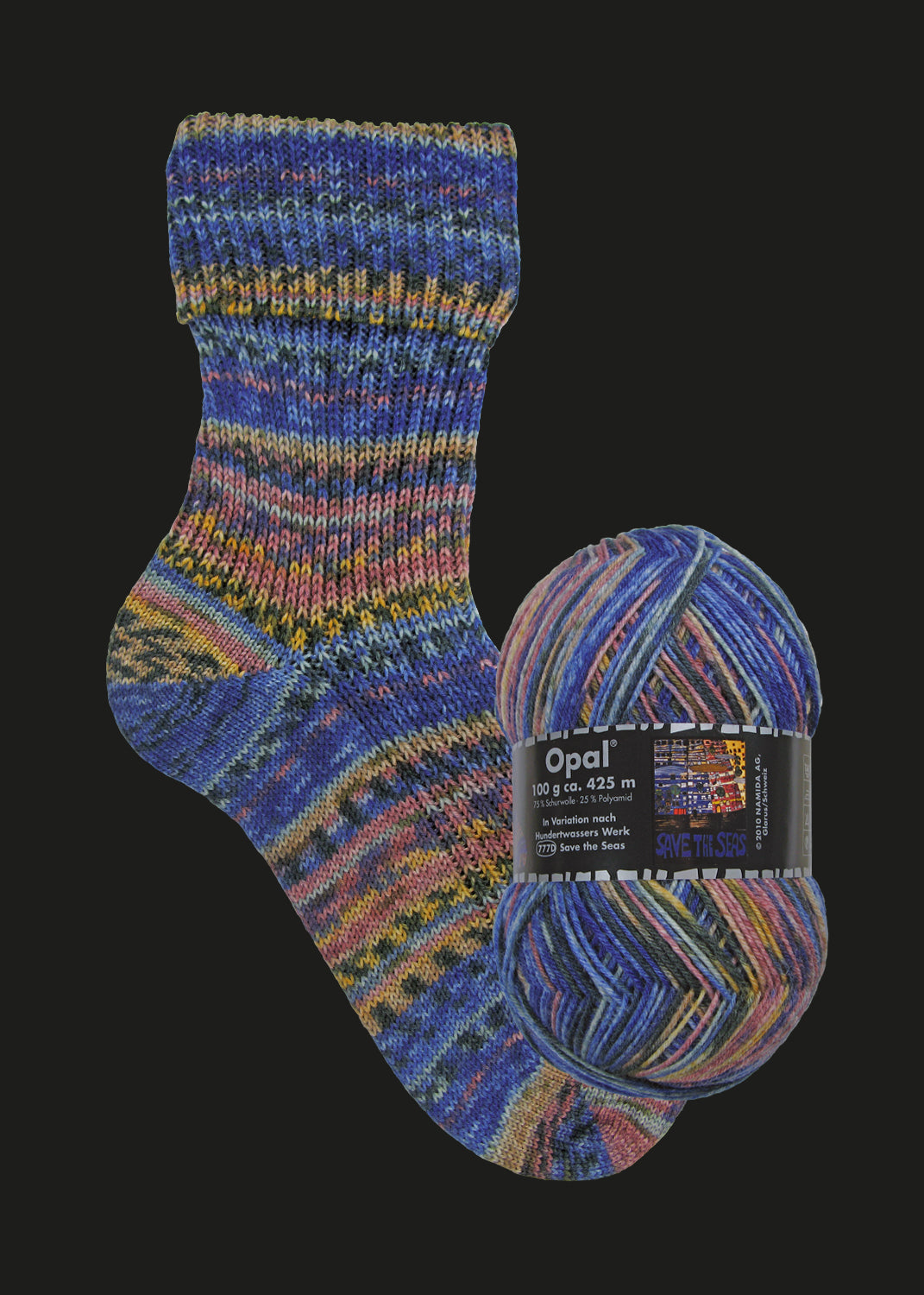 Opal Sockenwolle -  Variation nach Hundertwasser alle Sortimente