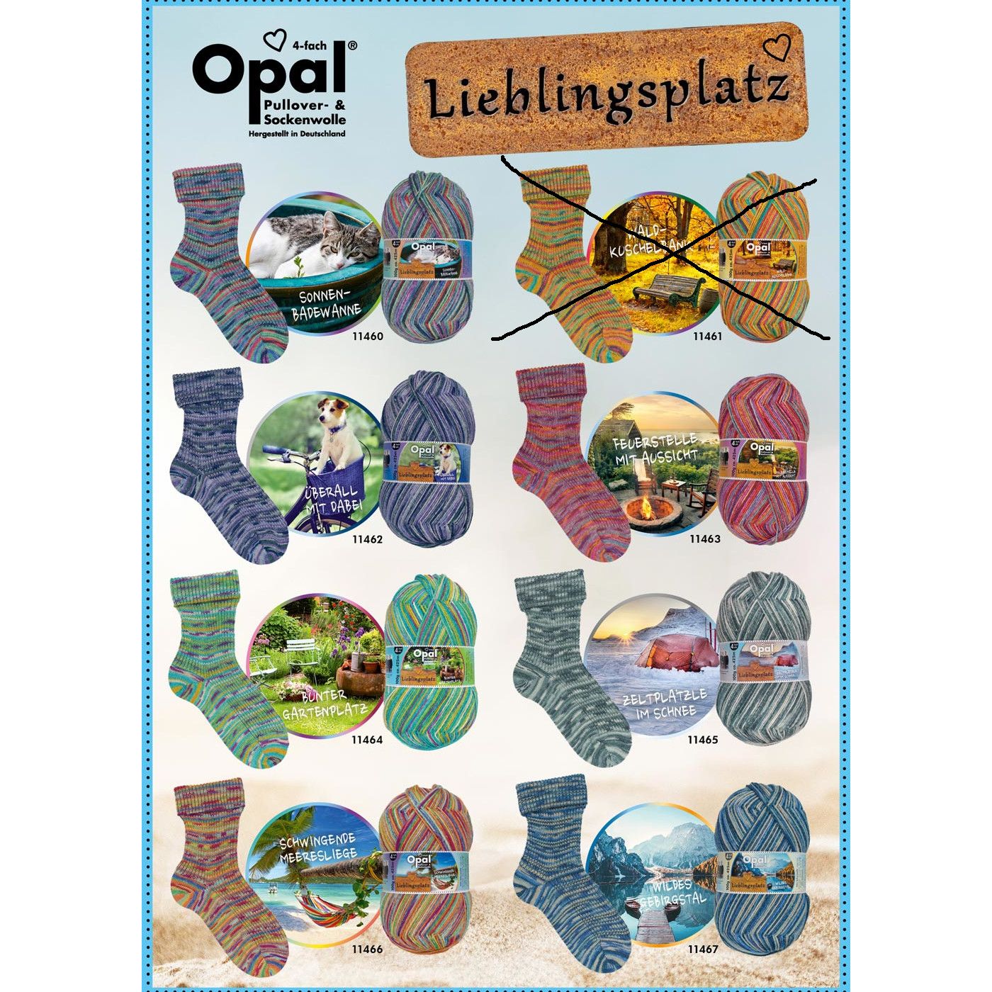 Opal Sockenwolle Lieblingsplatz 700g Sortiment - Sparpackung
