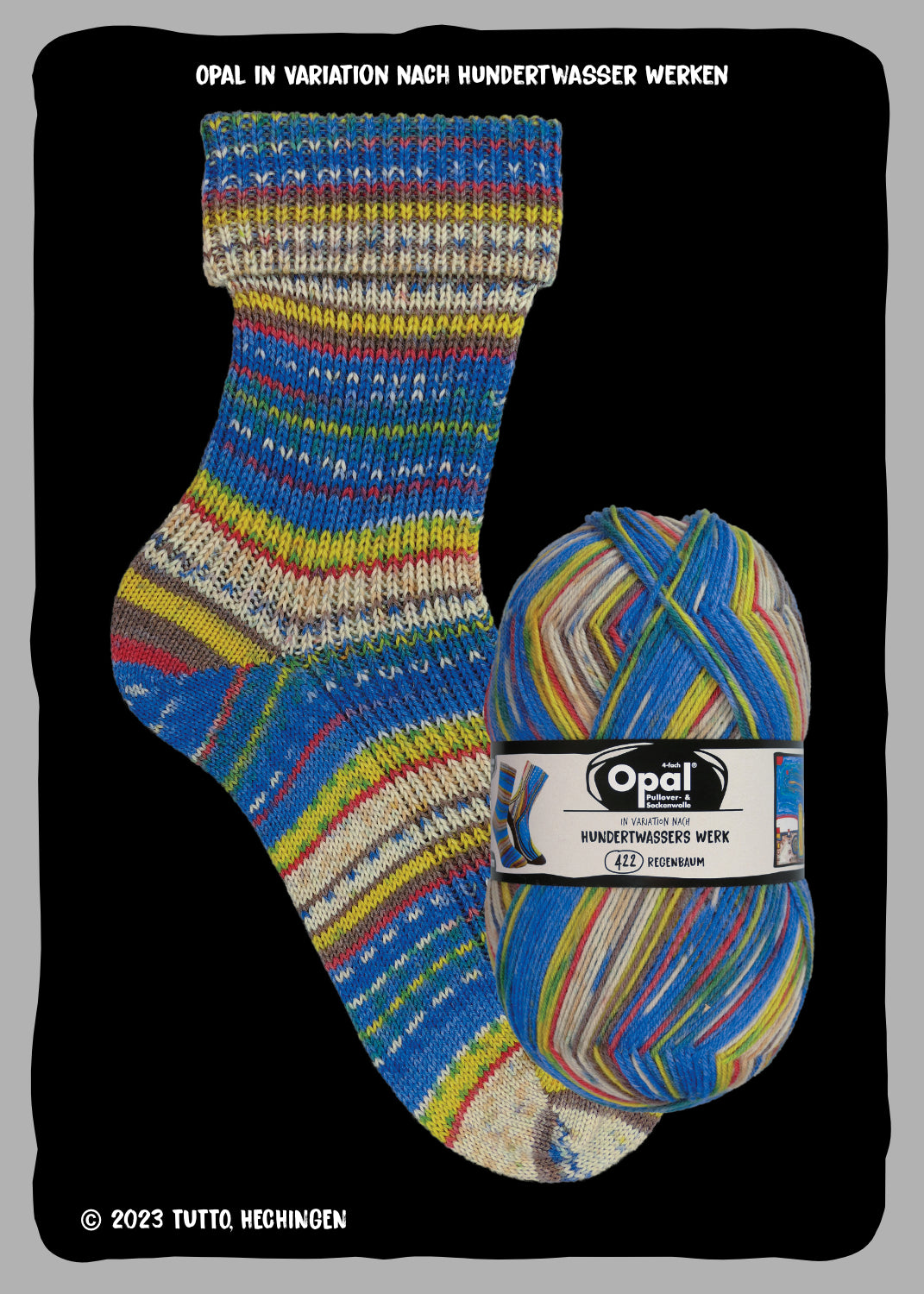 Opal Sockenwolle -  Variation nach Hundertwasser alle Sortimente