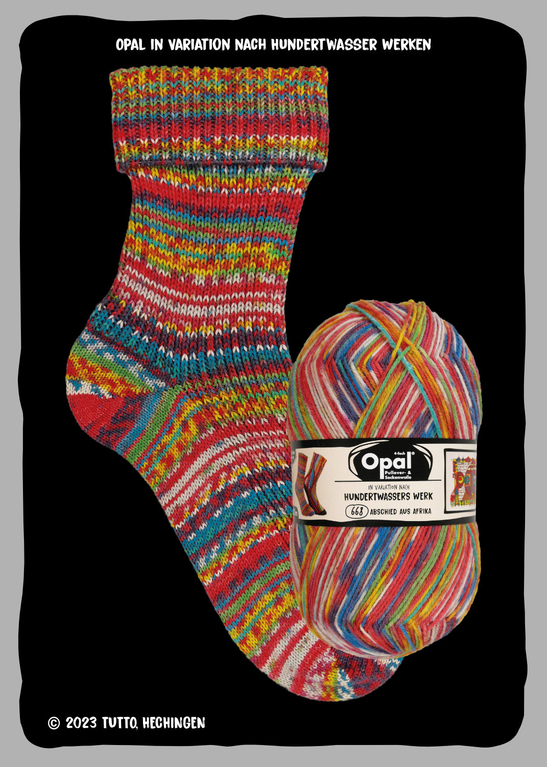 Opal Sockenwolle -  Variation nach Hundertwasser alle Sortimente