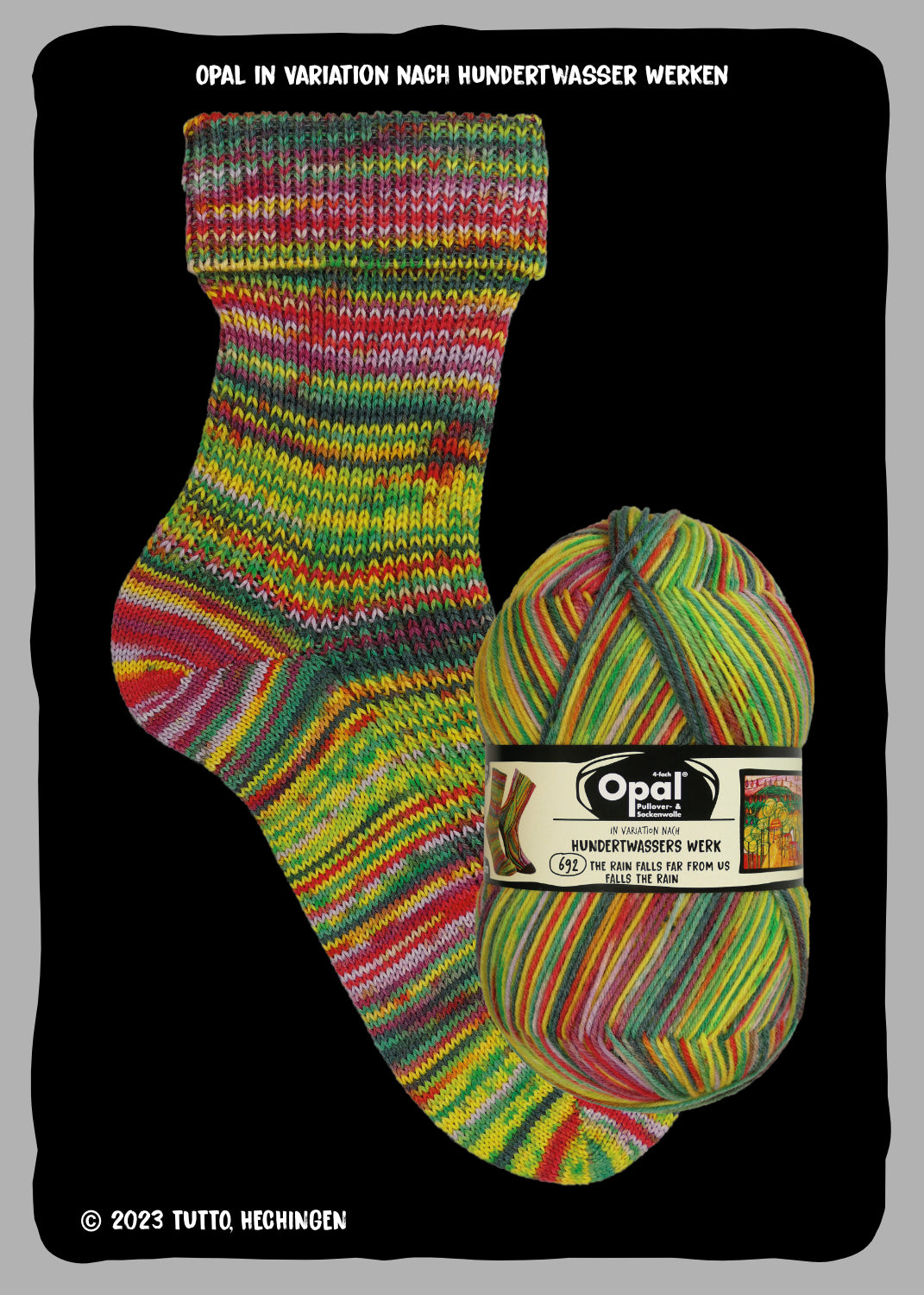 Opal Sockenwolle -  Variation nach Hundertwasser alle Sortimente