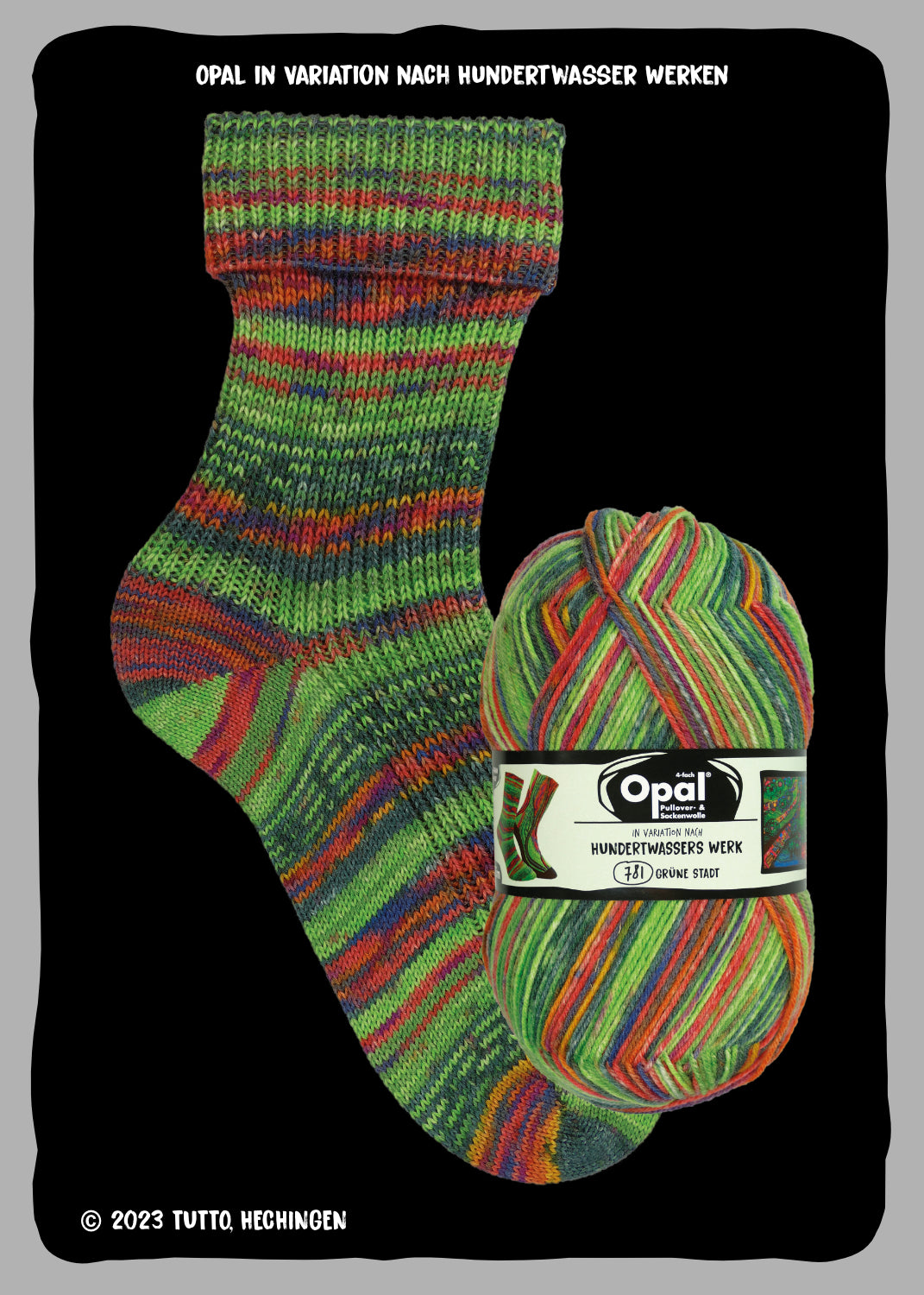 Opal Sockenwolle -  Variation nach Hundertwasser alle Sortimente