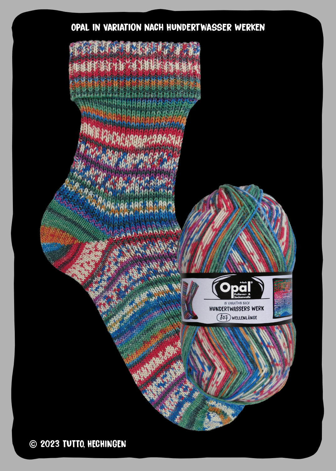 Opal Sockenwolle -  Variation nach Hundertwasser alle Sortimente