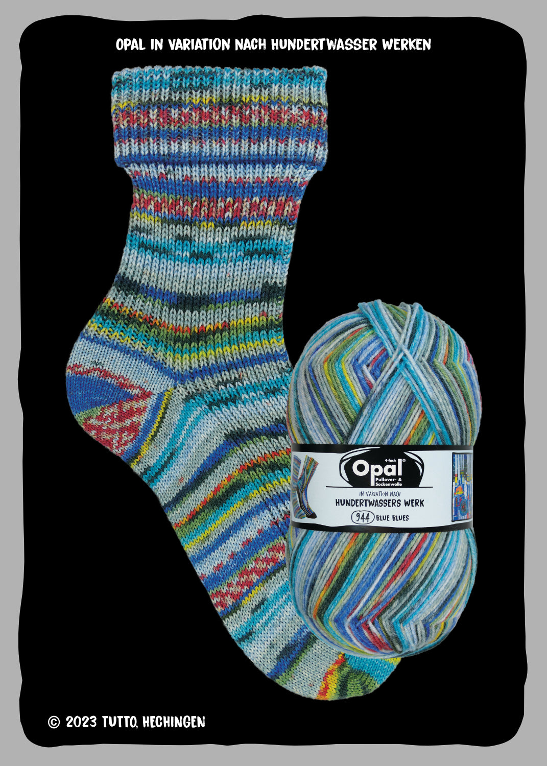 Opal Sockenwolle -  Variation nach Hundertwasser alle Sortimente