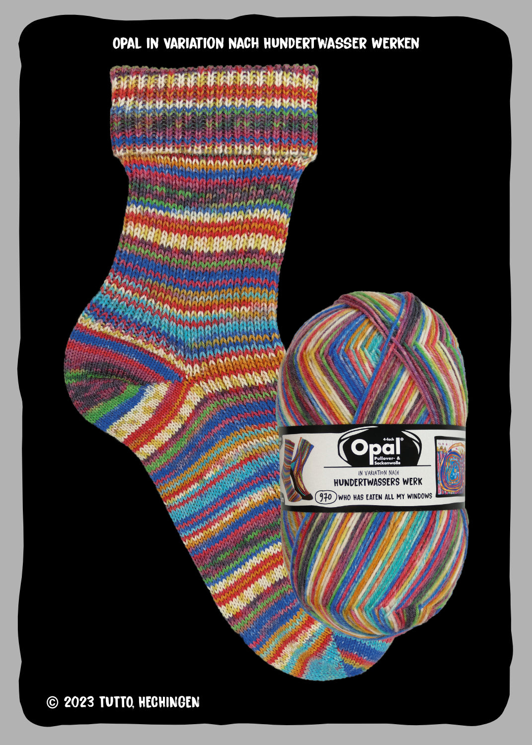 Opal Sockenwolle -  Variation nach Hundertwasser alle Sortimente